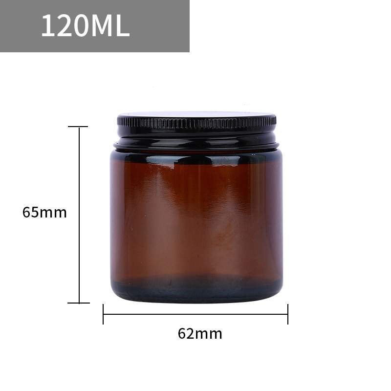 A 120 ml glass jar with dimensions